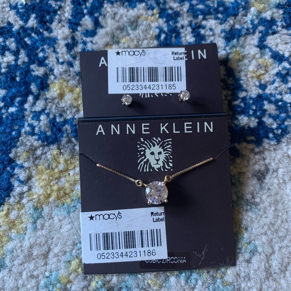 Anne Klein Diamond Necklace & Earring Set